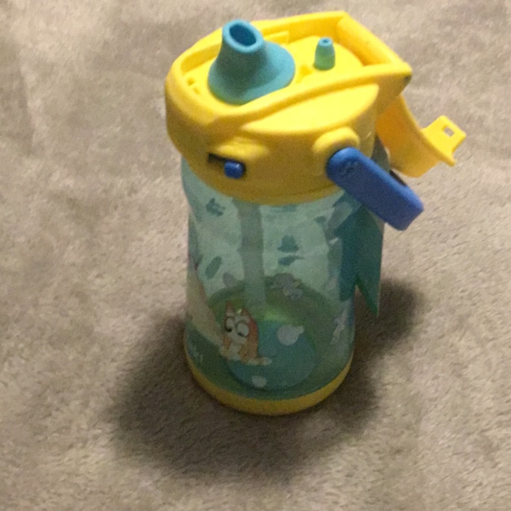 Kids Straw Water Bottle - Yellow and Blue